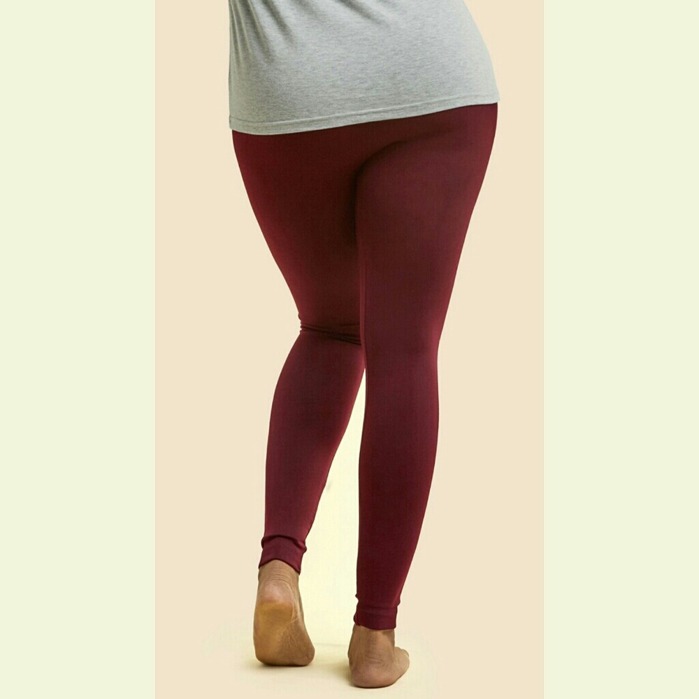 Plus Size 1X Burgundy Slimming Leggings - Picture 4 of 4